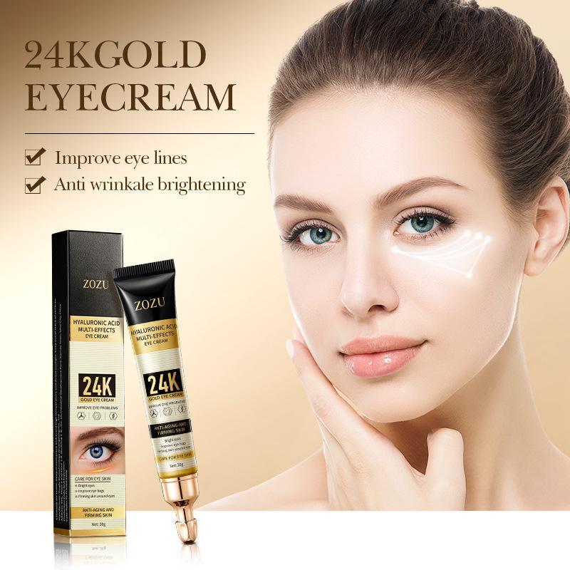 Creme para o Contorno dos Olhos com Ácido Hialurónico 24K Multiefeito (20g) – Hidratação e Firmeza